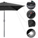 DIY 9 ft Lighted Patio Umbrella Square Solar Umbrella Tilt 8-Rib