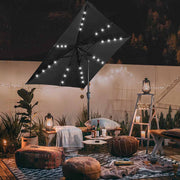 DIY 9 ft Lighted Patio Umbrella Square Solar Umbrella Tilt 8-Rib
