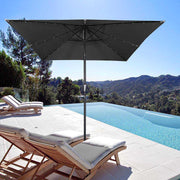 DIY 9 ft Lighted Patio Umbrella Square Solar Umbrella Tilt 8-Rib