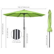 DIY 9 ft Tilting Outdoor Patio Umbrella 220g Yarn-dyed Canopy UV50+