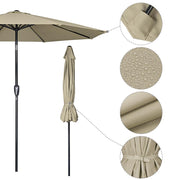 DIY 10 ft Tilting Outdoor Patio Umbrella 220g Yarn-dyed Canopy UV50+