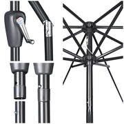 DIY 10 ft Tilting Outdoor Patio Umbrella 220g Yarn-dyed Canopy UV50+