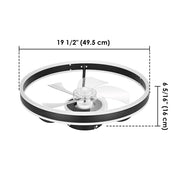 DIY Bedroom Ceiling Fan with Light Remote & App Control, 19"