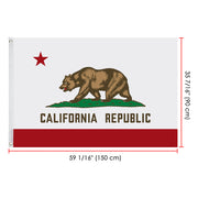 DIY 3x5ft California Republic Flag with Hoisting Grommets 2ct/Pack