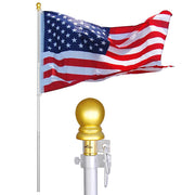 6.5 ft Aluminum Telescoping Flagpole Kit with US Flag