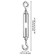 DIY Cable Railing Hardware M6 Hook & Eye Turnbuckle 6ct/Pack