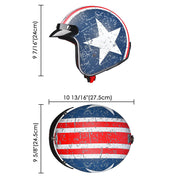 DIY DOT Open Face Motorcycle Helmet American Flag with Visor