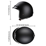 DIY 3/4 Open Face Motorcycle Helmet DOT Matte Black S-XXL