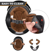 DIY 3/4 Open Face Motorcycle Helmet DOT Matte Black S-XXL