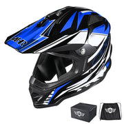 DIY Dirt Bike Helmet Mens Full Face MX Helmet DOT Black Blue