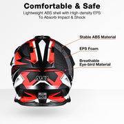 DIY Womens Motocross Helmet Full Face DOT Black Red