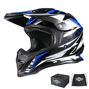 DIY Dirt Bike Helmet Mens Full Face MX Helmet DOT Black Blue