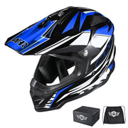 DIY Dirt Bike Helmet Mens Full Face MX Helmet DOT Black Blue
