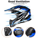 DIY Dirt Bike Helmet Mens Full Face MX Helmet DOT Black Blue