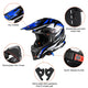 DIY Dirt Bike Helmet Mens Full Face MX Helmet DOT Black Blue