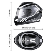 AHR RUN-F3 Full Face DOT Motor Helmet Black Gray