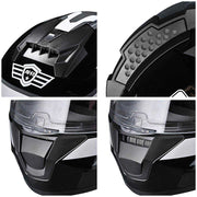 AHR RUN-F3 Full Face DOT Motor Helmet Black Gray