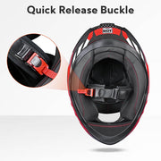 AHR RUN-F3 Full Face DOT Motor Helmet Red