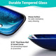 20x15 inch Glass Vessel Sink & Waterfall Faucet Blue