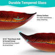 DIY 23x14 inch Glass Vessel Sink & Waterfall Faucet Leaf